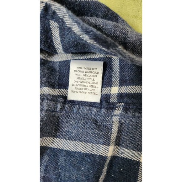 Soma Life Style XXL Blue Plaid Flannel Shirt Cozy Layer Casual Grunge Cabincore - Picture 5 of 8